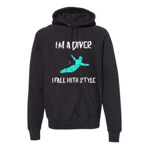 Diver Springboard Diving Platform Diving Aquatic Sport Great Gift Premium Hoodie