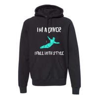 Diver Springboard Diving Platform Diving Aquatic Sport Great Gift Premium Hoodie