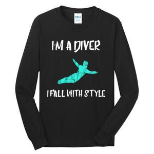 Diver Springboard Diving Platform Diving Aquatic Sport Great Gift Tall Long Sleeve T-Shirt