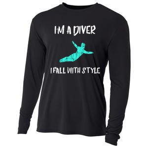 Diver Springboard Diving Platform Diving Aquatic Sport Great Gift Cooling Performance Long Sleeve Crew