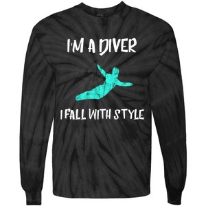 Diver Springboard Diving Platform Diving Aquatic Sport Great Gift Tie-Dye Long Sleeve Shirt