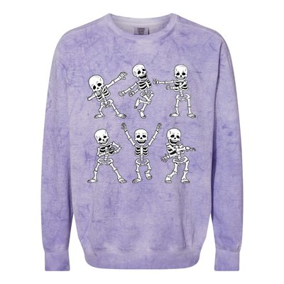 Dancing Skeletons Dance Challenge Halloween Colorblast Crewneck Sweatshirt