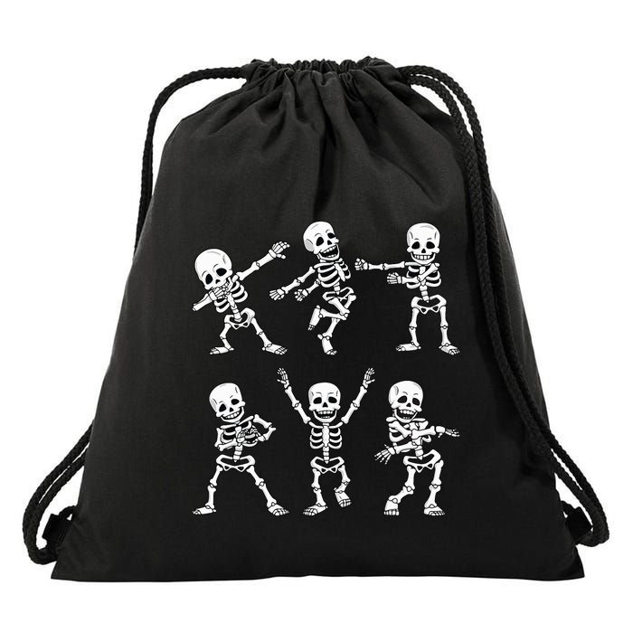 Dancing Skeletons Dance Challenge Halloween Drawstring Bag