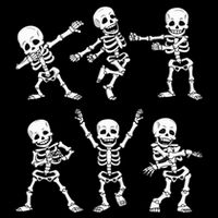 Dancing Skeletons Dance Challenge Halloween Drawstring Bag