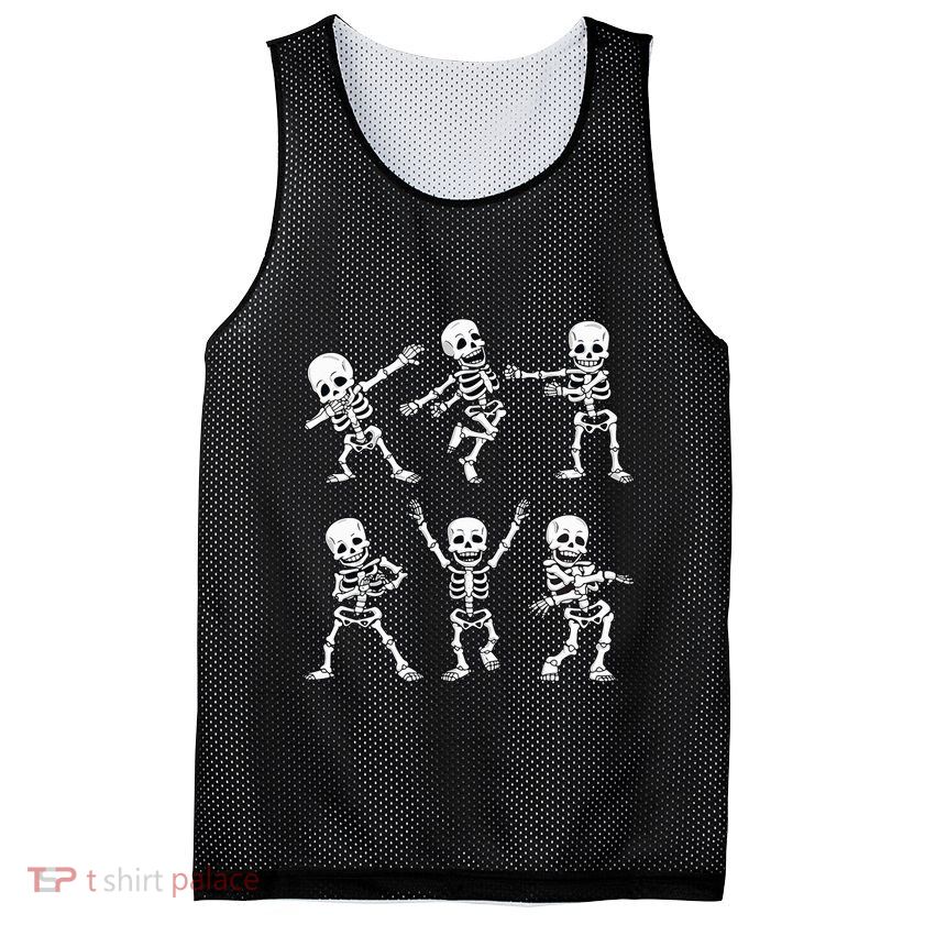 Dancing Skeletons Dance Challenge Halloween Mesh Reversible Basketball Jersey Tank