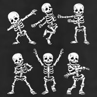Dancing Skeletons Dance Challenge Halloween Large Microfiber Waffle Golf Towel