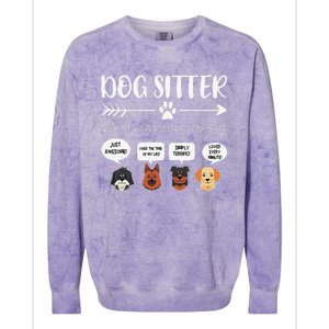 Dog Sitter Dog Sitter Gift Funny Dog Faces DogSitter Colorblast Crewneck Sweatshirt