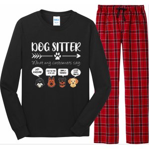 Dog Sitter Dog Sitter Gift Funny Dog Faces DogSitter Long Sleeve Pajama Set