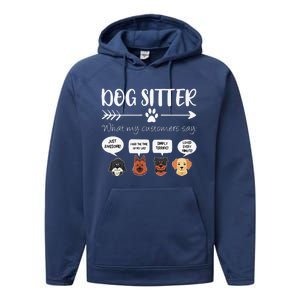 Dog Sitter Dog Sitter Gift Funny Dog Faces DogSitter Performance Fleece Hoodie