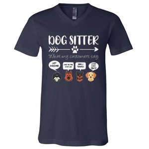 Dog Sitter Dog Sitter Gift Funny Dog Faces DogSitter V-Neck T-Shirt