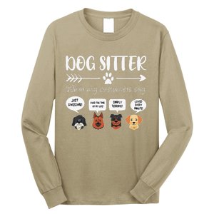 Dog Sitter Dog Sitter Gift Funny Dog Faces DogSitter Long Sleeve Shirt