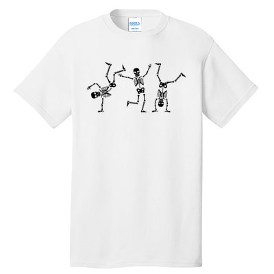 Dancing Skeletons Dance Challenge Halloween Scary Skeleton Tall T-Shirt