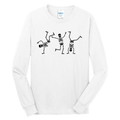 Dancing Skeletons Dance Challenge Halloween Scary Skeleton Tall Long Sleeve T-Shirt