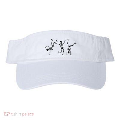 Dancing Skeletons Dance Challenge Halloween Scary Skeleton Valucap Bio-Washed Visor