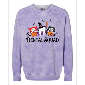 Dental Squad Dentist Halloween Teeth Ghost Pumpkin Cute Gift Colorblast Crewneck Sweatshirt