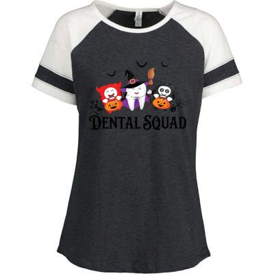 Dental Squad Dentist Halloween Teeth Ghost Pumpkin Cute Gift Enza Ladies Jersey Colorblock Tee