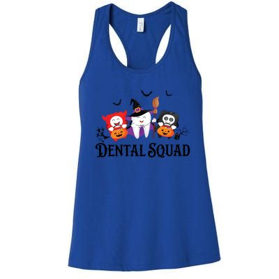 Dental Squad Dentist Halloween Teeth Ghost Pumpkin Cute Gift Women's Racerback Tank