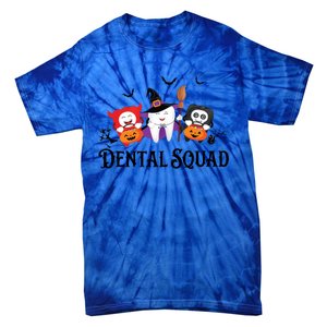 Dental Squad Dentist Halloween Teeth Ghost Pumpkin Cute Gift Tie-Dye T-Shirt