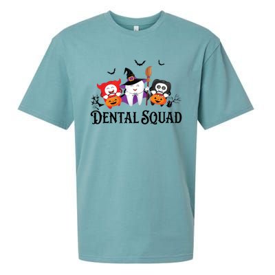 Dental Squad Dentist Halloween Teeth Ghost Pumpkin Cute Gift Sueded Cloud Jersey T-Shirt