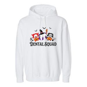 Dental Squad Dentist Halloween Teeth Ghost Pumpkin Cute Gift Garment-Dyed Fleece Hoodie