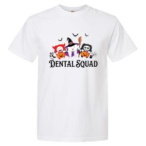 Dental Squad Dentist Halloween Teeth Ghost Pumpkin Cute Gift Garment-Dyed Heavyweight T-Shirt