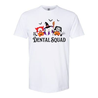 Dental Squad Dentist Halloween Teeth Ghost Pumpkin Cute Gift Softstyle CVC T-Shirt