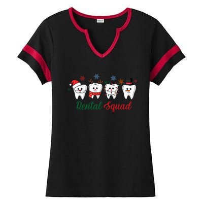 Dental Squad Dentist Christmas Holiday Xmas Ladies Halftime Notch Neck Tee