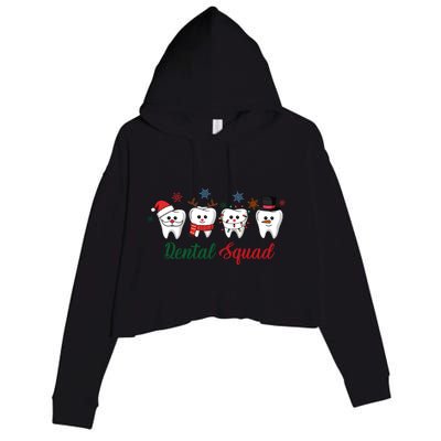 Dental Squad Dentist Christmas Holiday Xmas Crop Fleece Hoodie