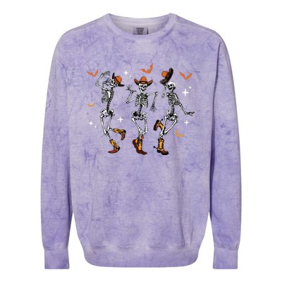 Dancing Skeletons Dance Cowboy Western Halloween Costume Colorblast Crewneck Sweatshirt