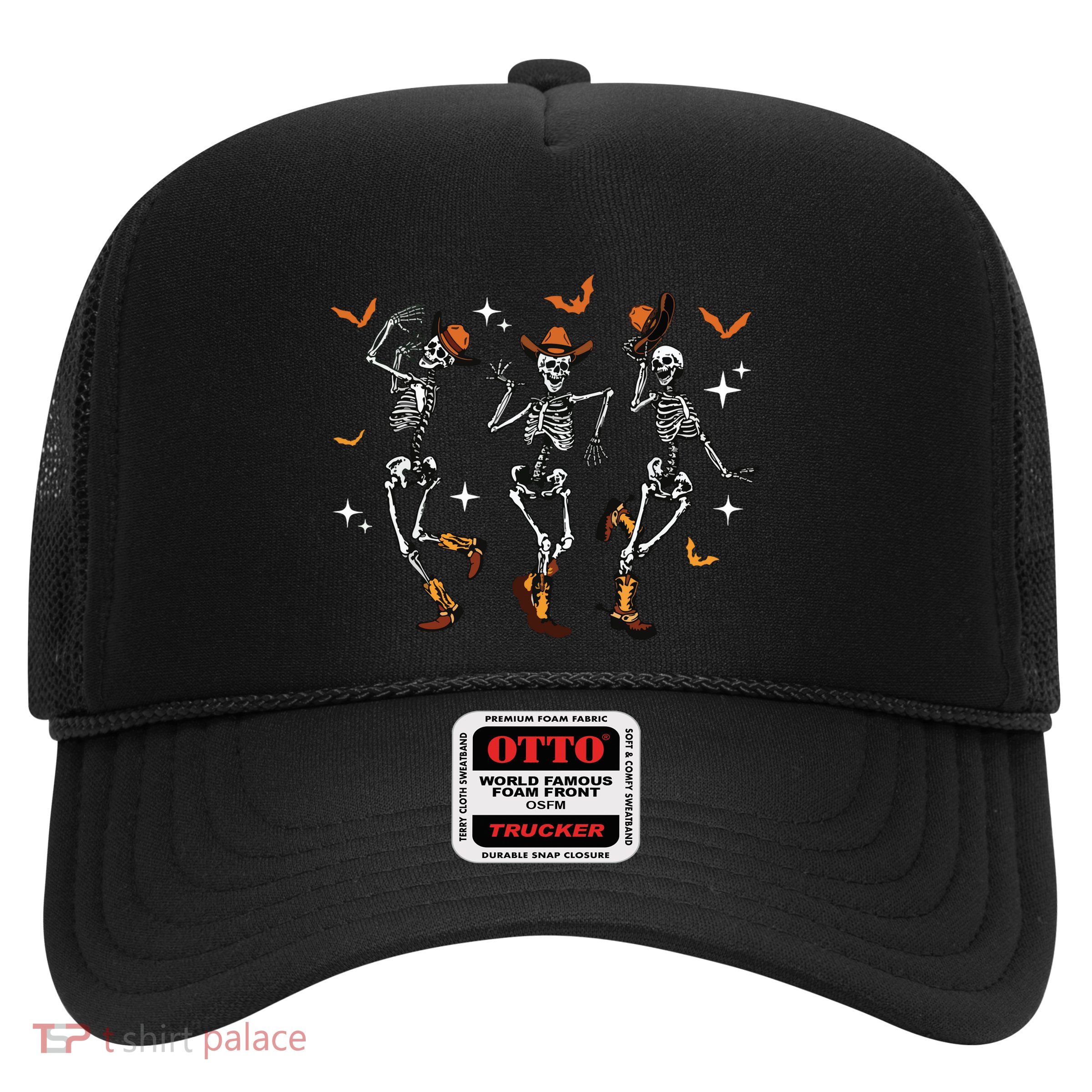 Dancing Skeletons Dance Cowboy Western Halloween Costume Trucker Hat