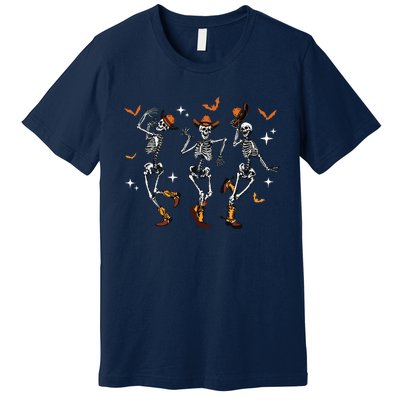 Dancing Skeletons Dance Cowboy Western Halloween Costume Premium T-Shirt