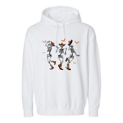 Dancing Skeletons Dance Cowboy Western Halloween Costume Garment-Dyed Fleece Hoodie