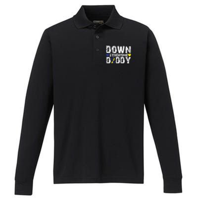 Down Syndrome Daddy Family Matching For Down Syndrome Awareness Gift Performance Long Sleeve Polo