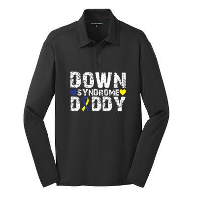 Down Syndrome Daddy Family Matching For Down Syndrome Awareness Gift Silk Touch Performance Long Sleeve Polo