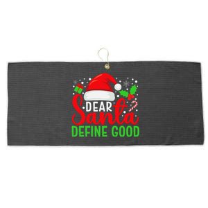 Dear Santa Define Good Matching Family Christmas Pajamas Large Microfiber Waffle Golf Towel