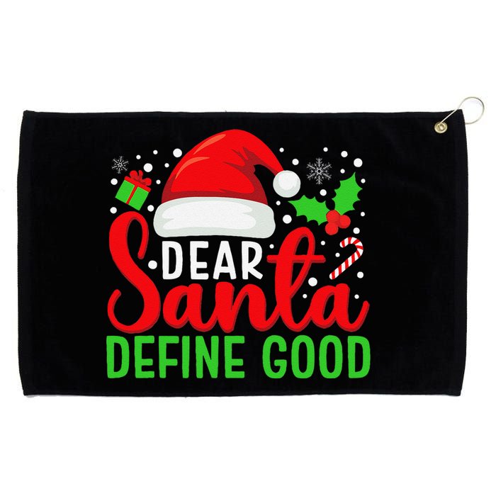 Dear Santa Define Good Matching Family Christmas Pajamas Grommeted Golf Towel