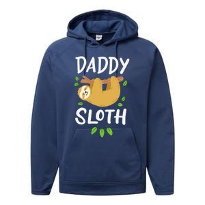 Daddy Sloth Dad Father Fathers Day Lazy Dad Performance Fleece Hoodie