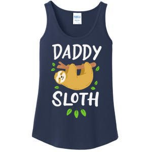 Daddy Sloth Dad Father Fathers Day Lazy Dad Ladies Essential Tank