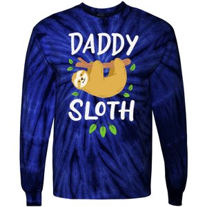 Daddy Sloth Dad Father Fathers Day Lazy Dad Tie-Dye Long Sleeve Shirt