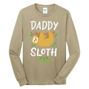 Daddy Sloth Dad Father Fathers Day Lazy Dad Tall Long Sleeve T-Shirt