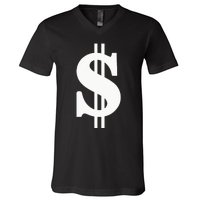 Dollar Sign V-Neck T-Shirt