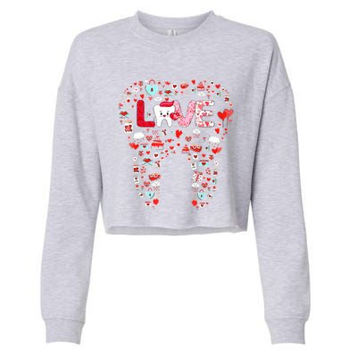 Dental Squad Dental Assistant Dentist Valentines Day Gift Cropped Pullover Crew