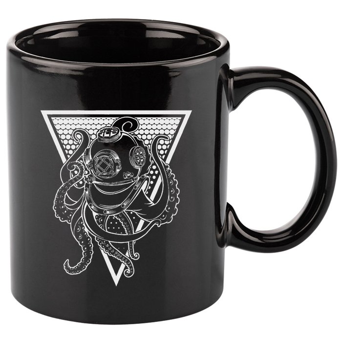 Deep Sea Diving Helmet Kraken Octopus Underwater Diver Gift 11oz C Handle Ceramic Mug