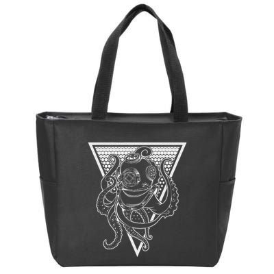 Deep Sea Diving Helmet Kraken Octopus Underwater Diver Gift Zip Tote Bag
