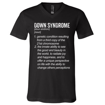 Down Syndrome Designs & Co. Down Syndrome Definition For Cl V-Neck T-Shirt