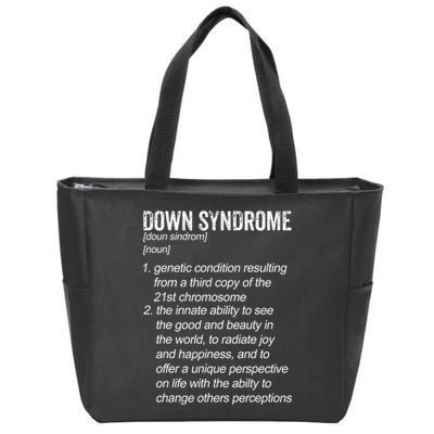 Down Syndrome Designs & Co. Down Syndrome Definition For Cl Zip Tote Bag