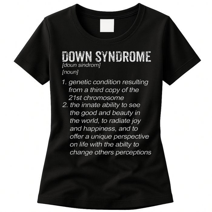 Down Syndrome Designs & Co. Down Syndrome Definition Womens T-Shirt