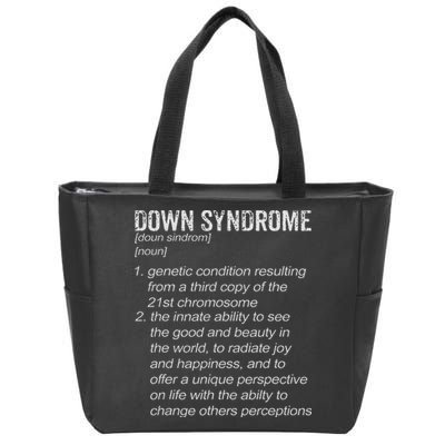 Down Syndrome Designs & Co. Down Syndrome Definition Zip Tote Bag