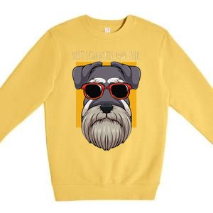 Dog Schnauzer Dad Watchdog Cynologist Fathers Day Design Premium Crewneck Sweatshirt