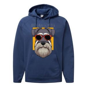 Dog Schnauzer Dad Watchdog Cynologist Fathers Day Design Performance Fleece Hoodie